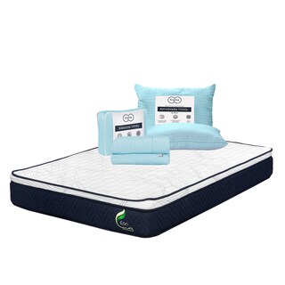 Foto 1 | Foto 1 | Colchón Restonic Eon Color Azul King Size + Almohada Trinity + Sábanas Trinity