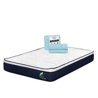 Foto 1 | Foto 1 | Colchón Restonic Eon Color Azul Queen Size + Sábanas Trinity