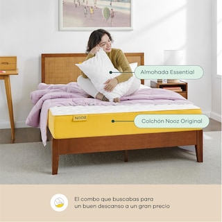 Foto 2 | Foto 2 | Colchón Individual  Nooz Original En Caja 20 Cm + 2 Almohadas Essential