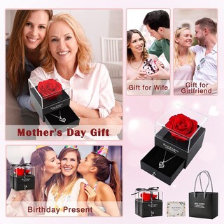 Foto 4 | Foto 4 | Venta Internacional - Collar de Corazón Jieyou con Caja de Rosa Preservada para Mujer