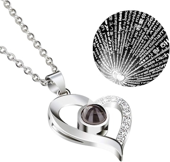 Foto 6 | Foto 6 | Venta Internacional - Collar de Corazón Jieyou con Caja de Rosa Preservada para Mujer