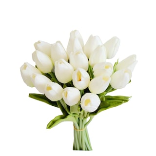 Foto 1 | Foto 1 | Flores Artificiales De Seda Con Forma De Tulipán, Color Blanco Mandy, 20 X 35 Cm - Venta Internacional.