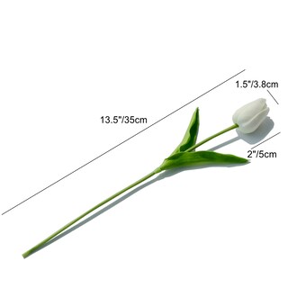 Foto 2 | Foto 2 | Flores Artificiales De Seda Con Forma De Tulipán, Color Blanco Mandy, 20 X 35 Cm - Venta Internacional.