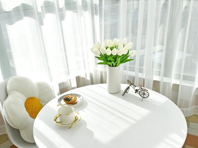 Foto 7 | Foto 7 | Flores Artificiales De Seda Con Forma De Tulipán, Color Blanco Mandy, 20 X 35 Cm - Venta Internacional.