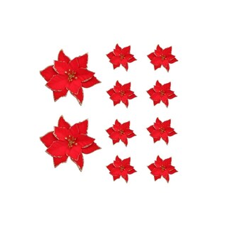 Foto 1 | Foto 1 | Paquete De Decoración De Flores Navideñas X10 - Venta Internacional.