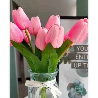 Foto 2 | Foto 2 | Ramo De 6 Tulipanes De Seda, Color Fucsia, Para Decoración - Venta Internacional.