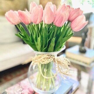 Foto 1 | Foto 1 | Ramo De 6 Tulipanes De Seda, Color Rosa, Para Decoración - Venta Internacional.