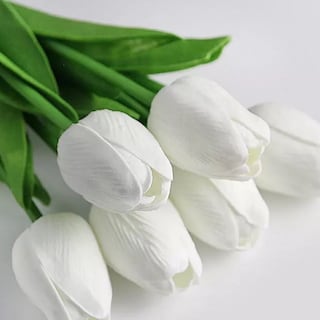 Foto 1 | Foto 1 | Ramo De Tulipanes De Seda Con 6 Tulipanes Blancos Para Decoración - Venta Internacional.