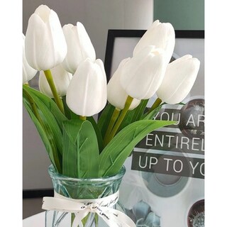 Foto 2 | Foto 2 | Ramo De Tulipanes De Seda Con 6 Tulipanes Blancos Para Decoración - Venta Internacional.