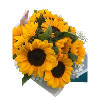 Foto 1 | Foto 1 | Ramo De 8 Girasoles Y Flores De Gypsophilas - Venta Internacional.