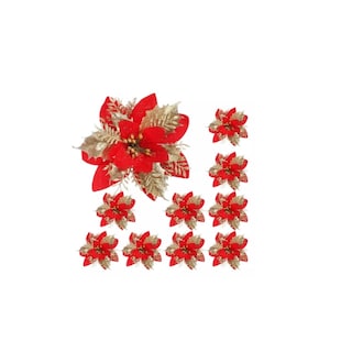 Foto 1 | Foto 1 | Adorno De Flores Navideñas, Paquete De 10 - Venta Internacional.