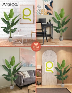 Foto 5 | Foto 5 | Planta Artificial Decorativa Moderna Con Maceta Ave De Paraiso Sin Flor Grande De 150cm De Alto Artego