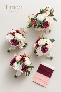 Foto 5 | Foto 5 | Ramo De Flores Artificiales Ling's Moment Marsala Bridesmaid - Venta Internacional.