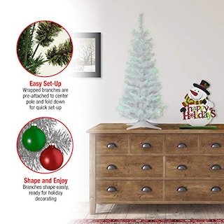 Foto 4 | Foto 4 | Árbol De Navidad National Tree Company, Oropel Blanco, 90 Cm - Venta Internacional.