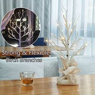 Foto 4 | Foto 4 | Fudios De Abedul De Mesa Preiluminados Con Temporizador De 45 Cm Y 24 Led - Venta Internacional.