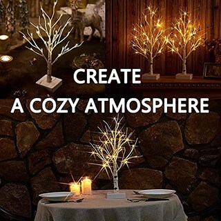 Foto 6 | Foto 6 | Fudios De Abedul De Mesa Preiluminados Con Temporizador De 45 Cm Y 24 Led - Venta Internacional.