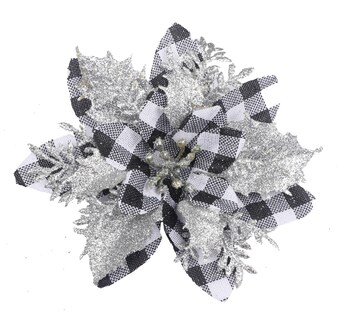 Foto 1 | Foto 1 | Adornos Para Árbol De Navidad Yycraft Con Purpurina, Flor De Pascua, 15 Cm, 12 Unidades - Venta Internacional.