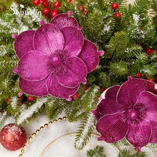 Foto 5 | Foto 5 | Magnolias Navideñas Serwalin, 8 Pulgadas, Rosa Intenso, 6 Unidades - Venta Internacional.