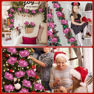 Foto 6 | Foto 6 | Magnolias Navideñas Serwalin, 8 Pulgadas, Rosa Intenso, 6 Unidades - Venta Internacional.