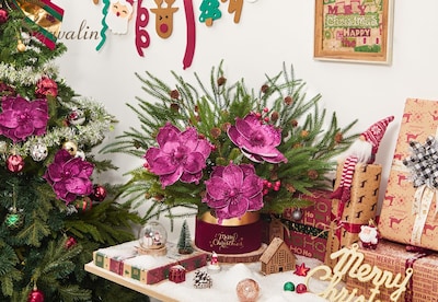 Foto 7 | Foto 7 | Magnolias Navideñas Serwalin, 8 Pulgadas, Rosa Intenso, 6 Unidades - Venta Internacional.