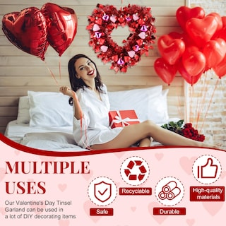 Foto 3 | Foto 3 | Guirnalda Oropel Hotop con Forma de Corazón Rojo - Venta Internacional
