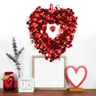 Foto 5 | Foto 5 | Corona Sggvecsy de Oropel en Forma de Corazón 45 cm Rojo - Venta Internacional