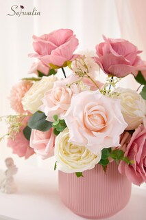 Foto 7 | Foto 7 | Flores Artificiales Falsas De Color Rosa Serwalin Para Ramos De Boda - Venta Internacional.