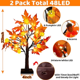 Foto 3 | Foto 3 | Decoraciones De Acción De Gracias Turnmeon, Árbol De Arce Otoñal Preiluminado - Venta Internacional.