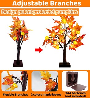 Foto 5 | Foto 5 | Decoraciones De Acción De Gracias Turnmeon, Árbol De Arce Otoñal Preiluminado - Venta Internacional.