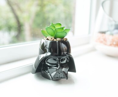 Foto 6 | Foto 6 | Minimoleta De Cerámica Toynk Star Wars Darth Vader Con Suculentas - Venta Internacional.