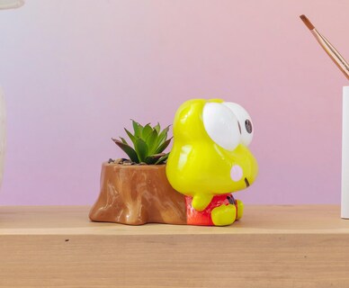 Foto 7 | Foto 7 | Mini Maceta Plateada Con Tocón De Búfalo Sanrio Keroppi Con Suculentas - Venta Internacional.