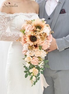 Foto 4 | Foto 4 | Ramos De Boda Serwalin, 28 Cm, Para Novia, Dama De Honor, Champán - Venta Internacional.
