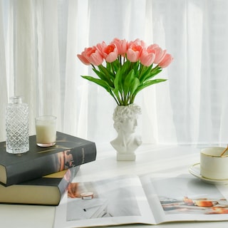Foto 6 | Foto 6 | Flores Artificiales De Seda Con Forma De Tulipán Mandy, Color Rosa Claro, 12 Unidades - Venta Internacional.
