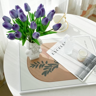 Foto 5 | Foto 5 | Flores Artificiales De Seda Con Forma De Tulipán, Color Morado Mandy, 20 X 35 Cm - Venta Internacional.