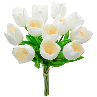Foto 1 | Foto 1 | Flores Artificiales De Seda Con Forma De Tulipán, Color Blanco Mandy, 12 X 35 Cm - Venta Internacional.