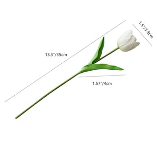 Foto 2 | Foto 2 | Flores Artificiales De Seda Con Forma De Tulipán, Color Blanco Mandy, 12 X 35 Cm - Venta Internacional.