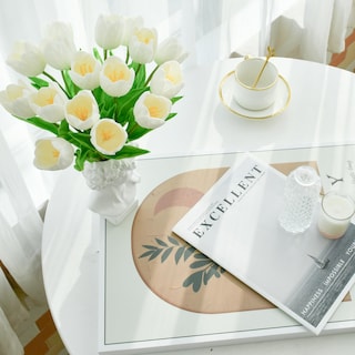 Foto 5 | Foto 5 | Flores Artificiales De Seda Con Forma De Tulipán, Color Blanco Mandy, 12 X 35 Cm - Venta Internacional.