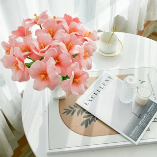 Foto 5 | Foto 5 | Flores Artificiales De Seda Con Forma De Tulipán, Color Rosa Mandy, 12 X 35 Cm - Venta Internacional.