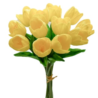 Foto 1 | Foto 1 | Flores Artificiales De Seda Con Forma De Tulipán, Color Amarillo Mandy, 12 X 35 Cm - Venta Internacional.