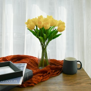 Foto 4 | Foto 4 | Flores Artificiales De Seda Con Forma De Tulipán, Color Amarillo Mandy, 12 X 35 Cm - Venta Internacional.