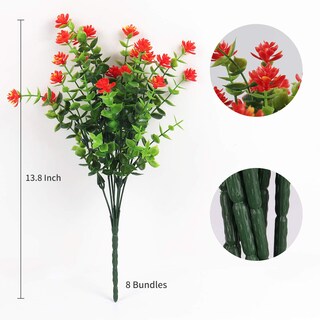 Foto 2 | Foto 2 | Flores Artificiales Recutms, 8 Paquetes, Para Exteriores, Resistentes A Los Rayos Uv - Venta Internacional.