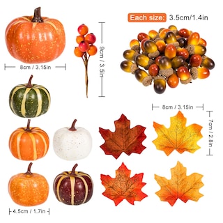 Foto 2 | Foto 2 | Set De Hojas Artificiales De Arce Y Calabaza Whaline, 160 Unidades - Venta Internacional.