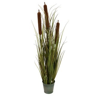 Foto 1 | Foto 1 | Hierba Verde Artificial En Maceta Con Totora, 36 Cm - Vickerman - Venta Internacional.