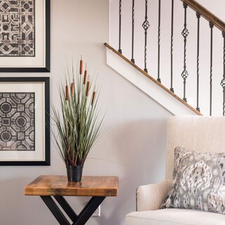 Foto 7 | Foto 7 | Hierba Verde Recta Artificial En Maceta De 24 Cm Con Maceta Negra - Venta Internacional.