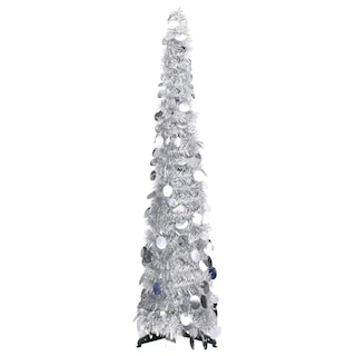 Foto 1 | Foto 1 | Árbol De Navidad Artificial Vidaxl Plateado Brillante 120 Cm - Venta Internacional.