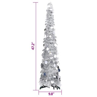 Foto 3 | Foto 3 | Árbol De Navidad Artificial Vidaxl Plateado Brillante 120 Cm - Venta Internacional.