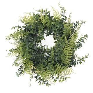 Foto 1 | Foto 1 | Corona Artificial Verde Con Forma De Helecho Y Hierba, 18 Cm, Vicker - Venta Internacional.