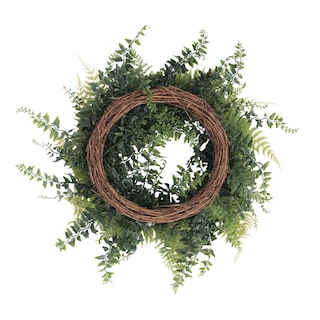 Foto 2 | Foto 2 | Corona Artificial Verde Con Forma De Helecho Y Hierba, 18 Cm, Vicker - Venta Internacional.
