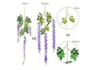 Foto 5 | Foto 5 | Colección Xtellar Flores Wisteria Artificiales 1.1m