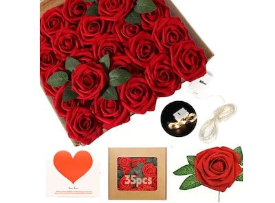 Foto 1 | Foto 1 | Elegancia Xtellar: Rosas Artificiales Decorativas De Lujo Para Bodas Y Eventos - Paquete De 35 Piezas